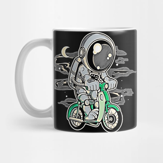 Astronaut Classic Motorbike • Funny And Cool Sci-Fi Cartoon Drawing Design Great For Any Occasion And For Everyone by TeesHood